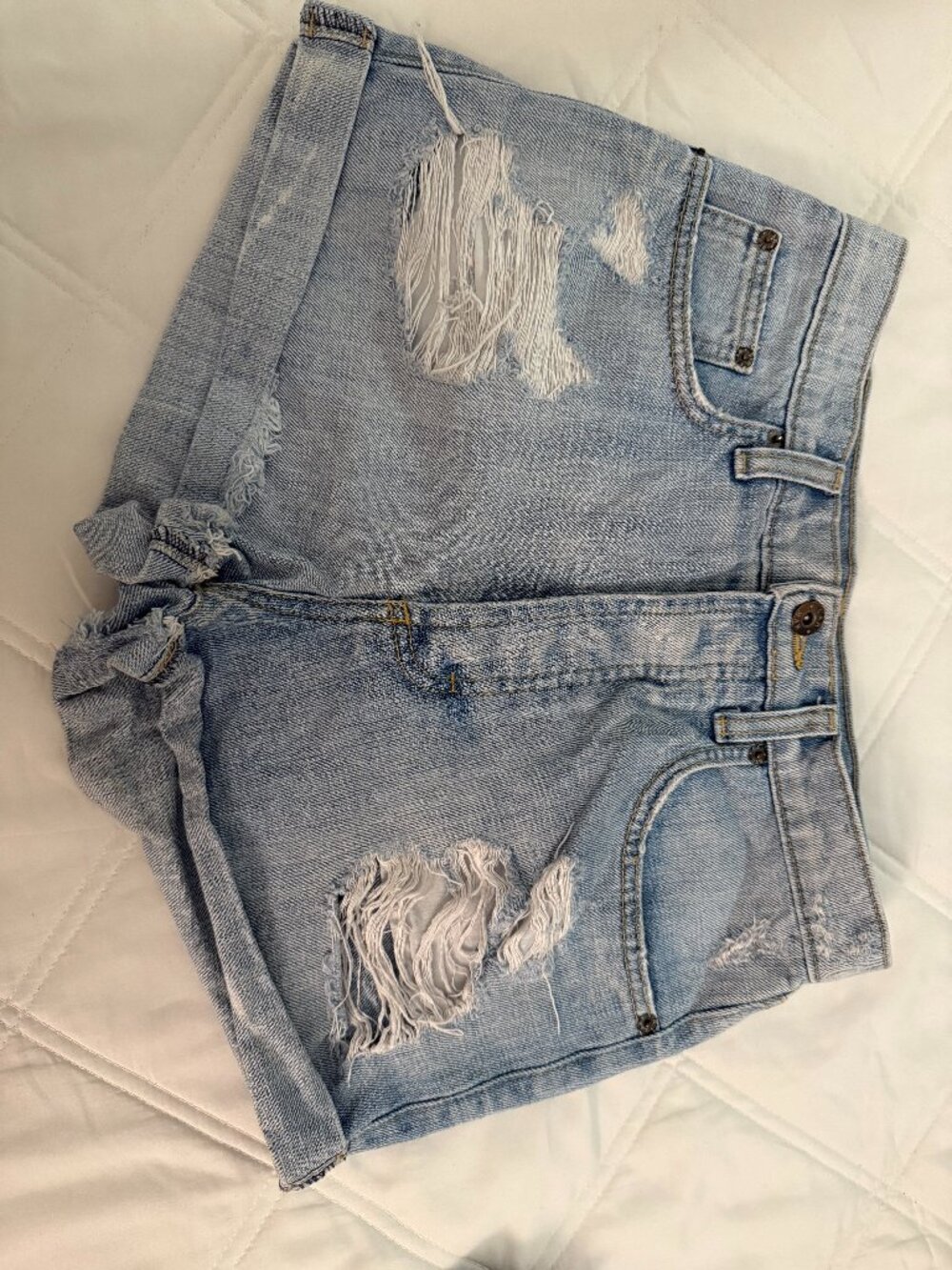 Carmar Vintage Distressed High Waisted Denim Shorts Size 26
